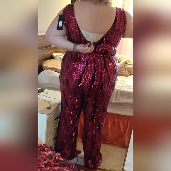 Camille Sequin Jumpsuit - Magenta (2X) - Picture 4 of 8